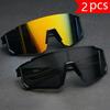 A Set of Two-piece Men's Wraparound Mirror Glasses Designed for Durability Making Them An Excellent Gift Option for Holidays