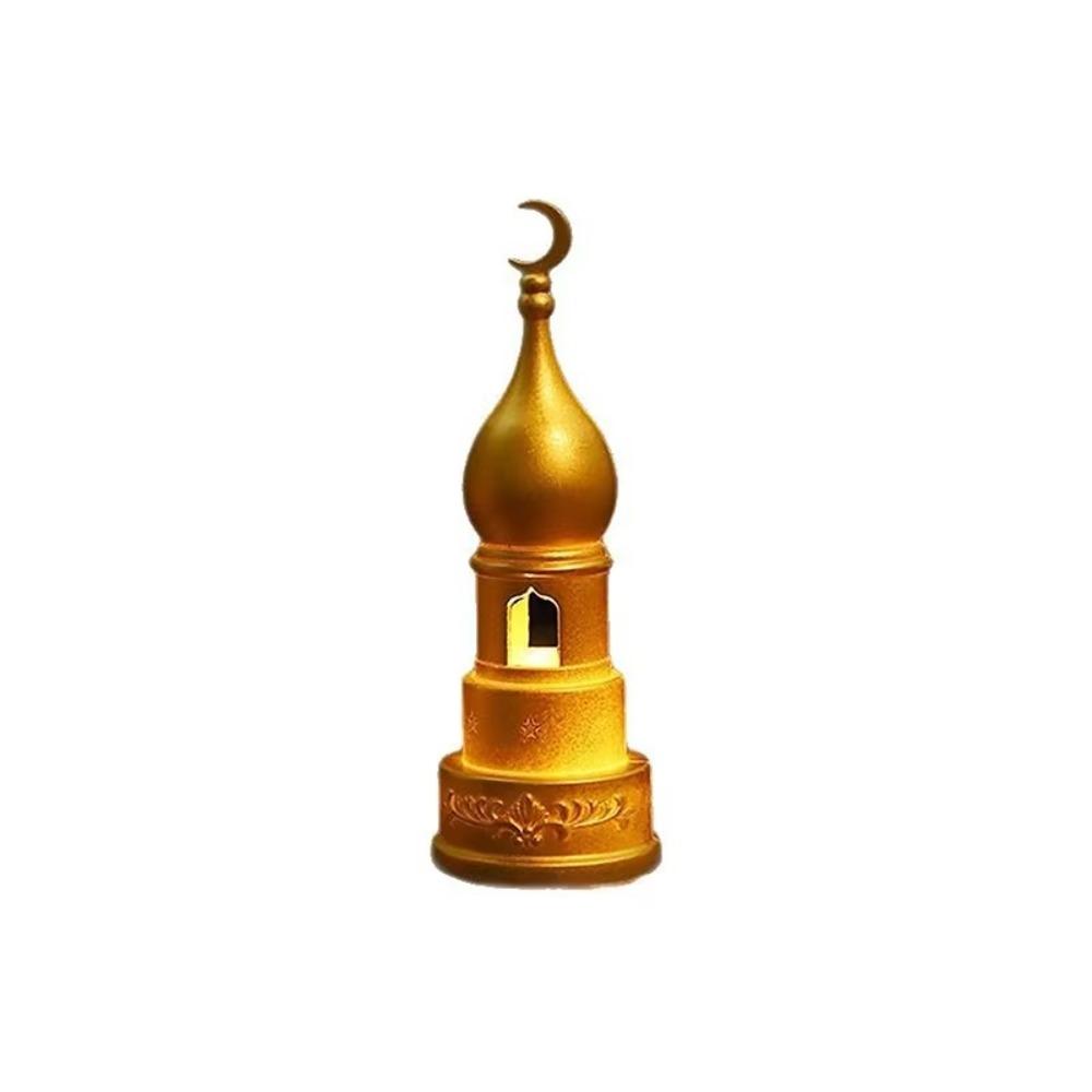 

Plastic Ramadan Candle Lamp Retro LED Lights Eid Mubarak Desk Lamp Warm Light Simulation Candle Electronic Candle Ornament