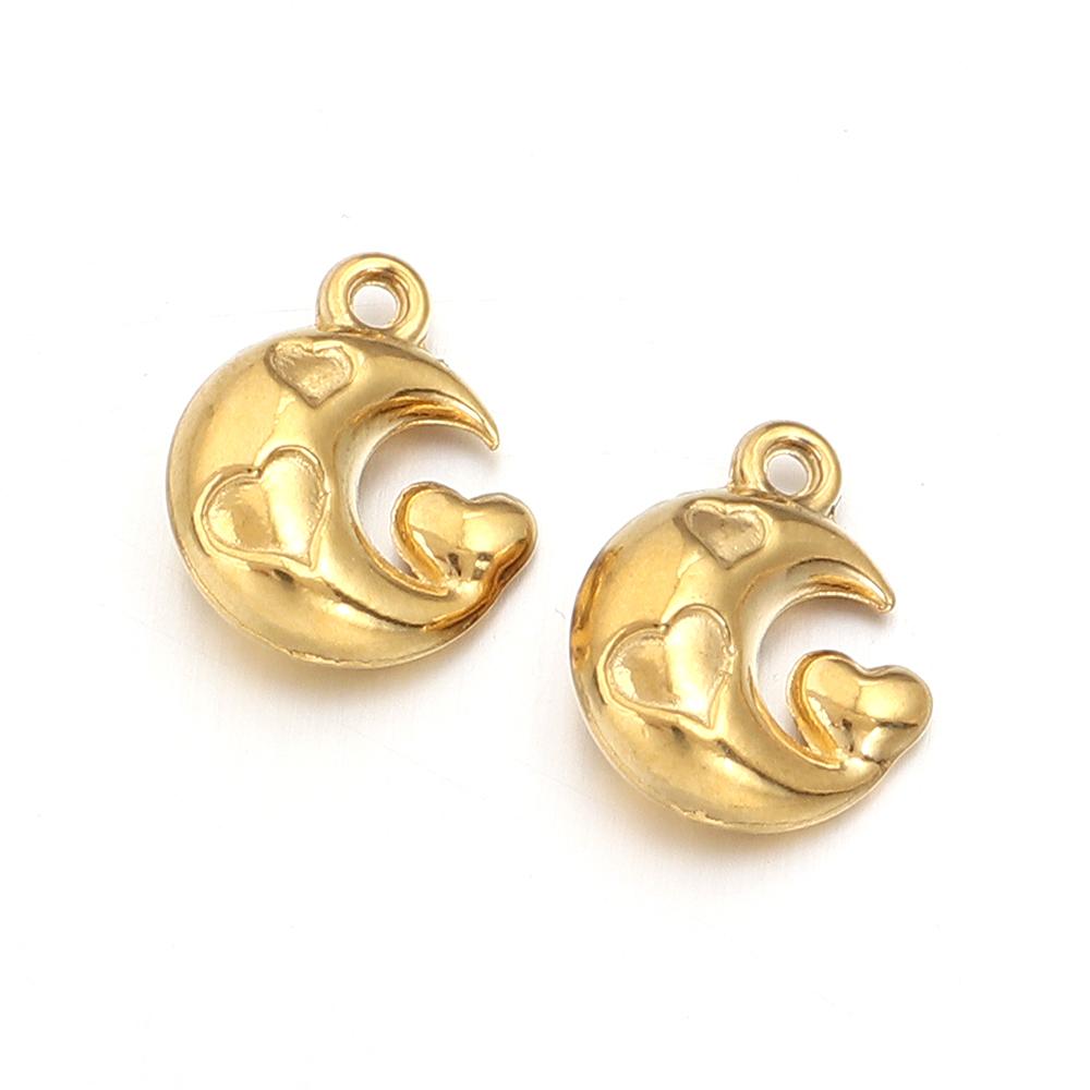 5pcs/lot High Quality Stainless Steel Pendant Star Moon Round Shape Fashion Charms For Jewelry Making DIY Necklace Earrings Gift