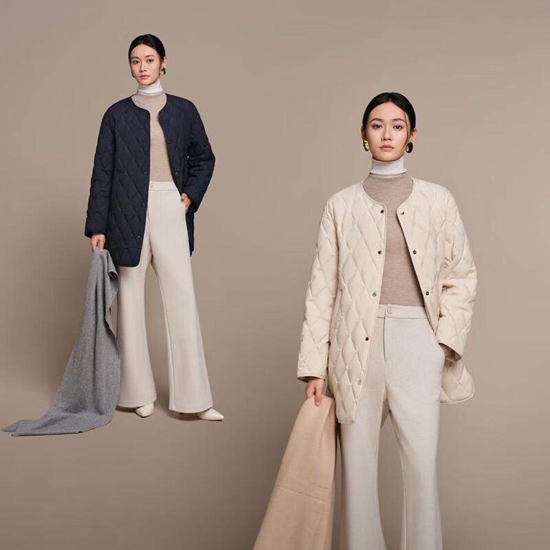 Bosideng Detachable Collar Diamond Quilted Goose Down Jacket B250134156