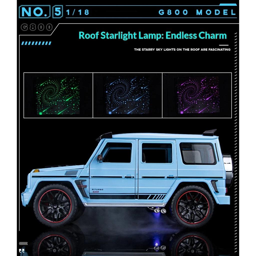Large 1/18 Sacle Benz G800 Off Road SUV Alloy Metal Diecast Model Car Sound & Light Collectibles Ornaments Birthday Gift Friend