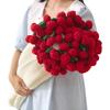Handmade Crochet Flower Bouquet Rose Bouquet Gift For Valentine's Day Birthday Decorative Eternal Flower Bouquet Home Decoration