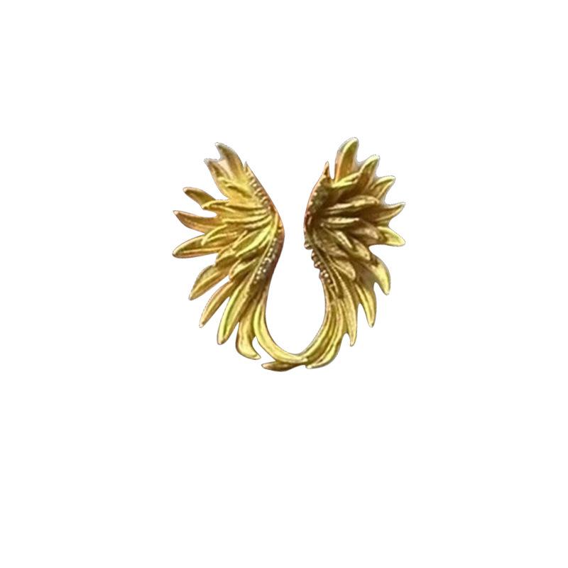 Creative Wings Feathers Stud Earrings for Women Vintage Fashion Irregular Metal Earrings Banquet Jewelry Accessories Gifts