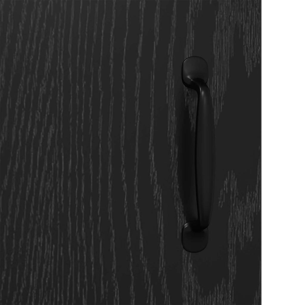 Sideboard In Black Oak Look 34 X 90 X 80 Cm Engineered Wood
