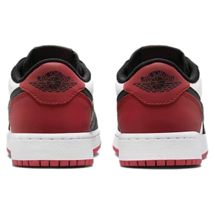 Air Jordan 1 Retro Low OG GS Black Toe Kids Sneakers White Varsity-Red CZ0858-106
