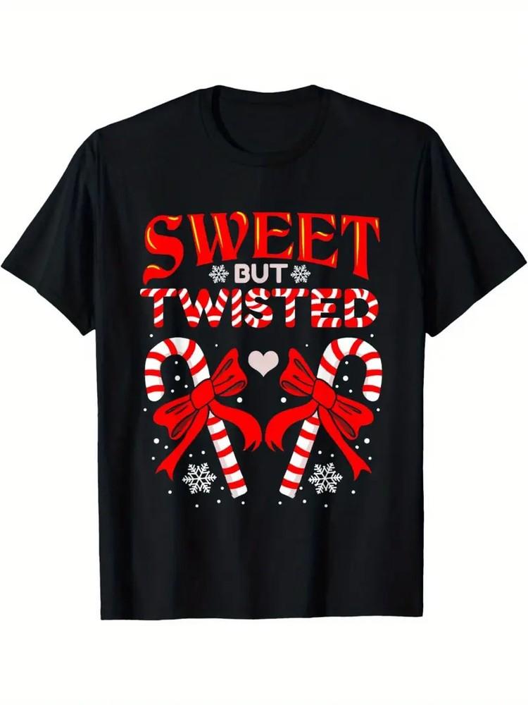 Sweet But Twisted Candy Cane Christmas Short Sleeve Men039;s T-Shirt Unisex T-Shirt M