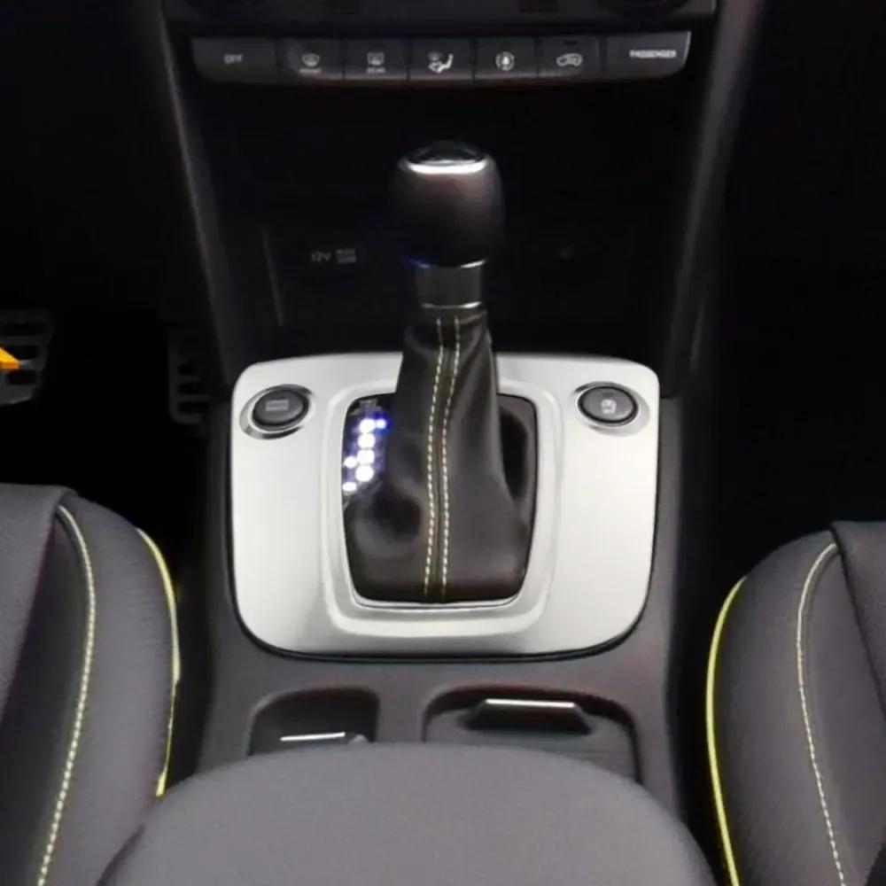 For Hyundai Kona 2017 - 2025 LHD Gear Shift Konb Panel Cover Trim Gear Sticker Styling Interior Accessories