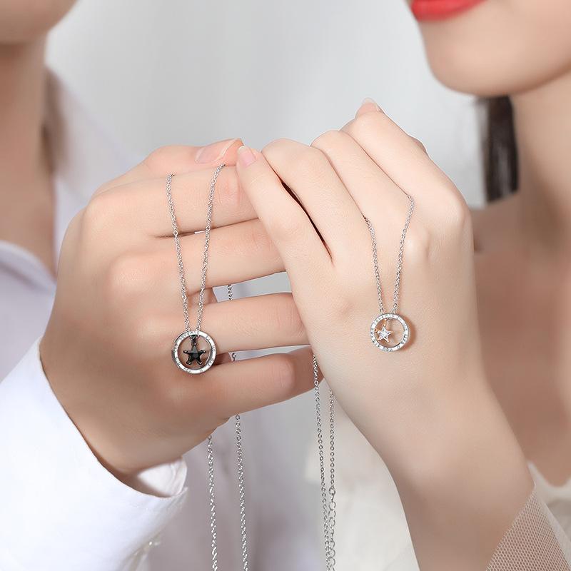 Original Star Wish Couple Necklace Korean Edition Fashion Temperament Versatile Lamp Luxury Pendant Men'S And Women'S Valentine'S Day Gifts