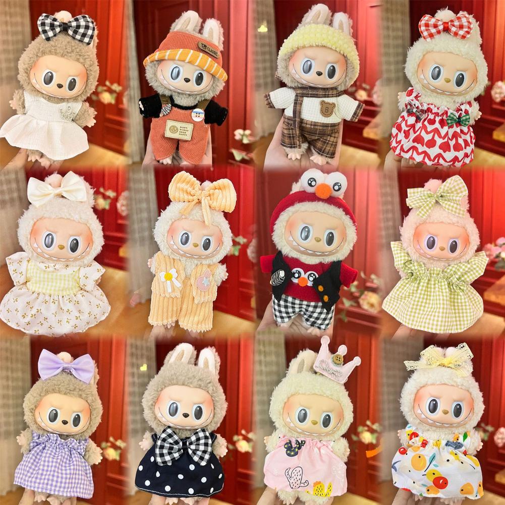 For 17cm Labubu Doll Clothes Fashion Clothes Hoodies Doll Clothes Color Match Hoodies Dolls Accessories Cute Decoration Little Cloths