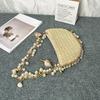 Yogodlns Borsa da Donna Bohémienne in Paglia Perle Conchiglia Borse Intrecciate a Mano Intrecciata a Mano Conchiglia Stella Marina Borsa da Spiaggia Rattan Mezza Luna Borse a Spalla