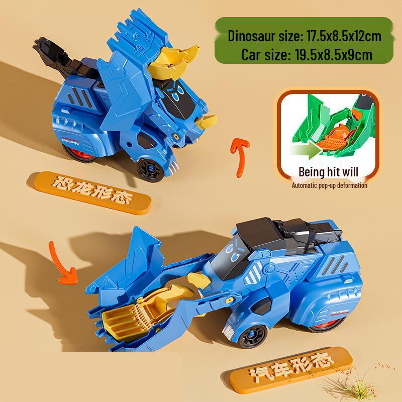 Transforming Dinosaur Inertial Toy Car: Plastic Engineering Vehicle for Kids