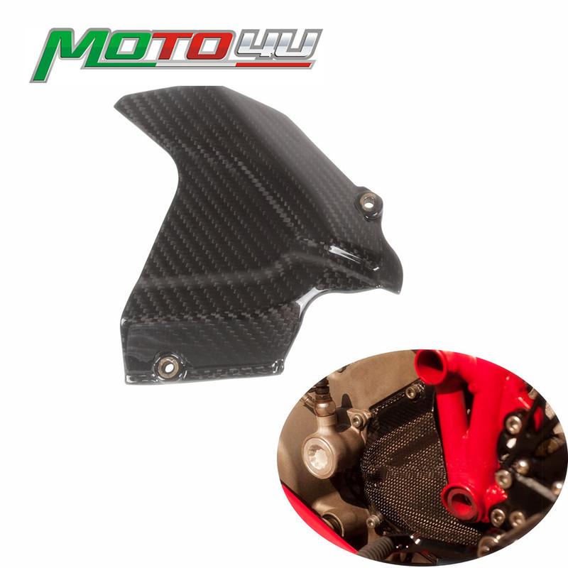 MOTO4U For Ducati 848 1098 1198 100% Carbon Fiber Engine Sprocket Chain Case Cover Fairing Cowl Twill Motorcycle Modification