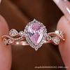 Accessories European and American Style Sweet Pink Cubic Zirconium Fashion Female Court Style Ring Jewelry Clothing Accessories
