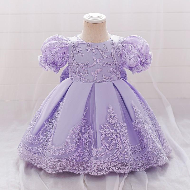 Girls Princess Lace Embroidery Tulle Dress Wedding Party Pageant Performance