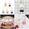 Cute Dog Keychain With Knitted Pants And Bowknot Stylish Keyrings Ornament For Women Girls Gift Accessories