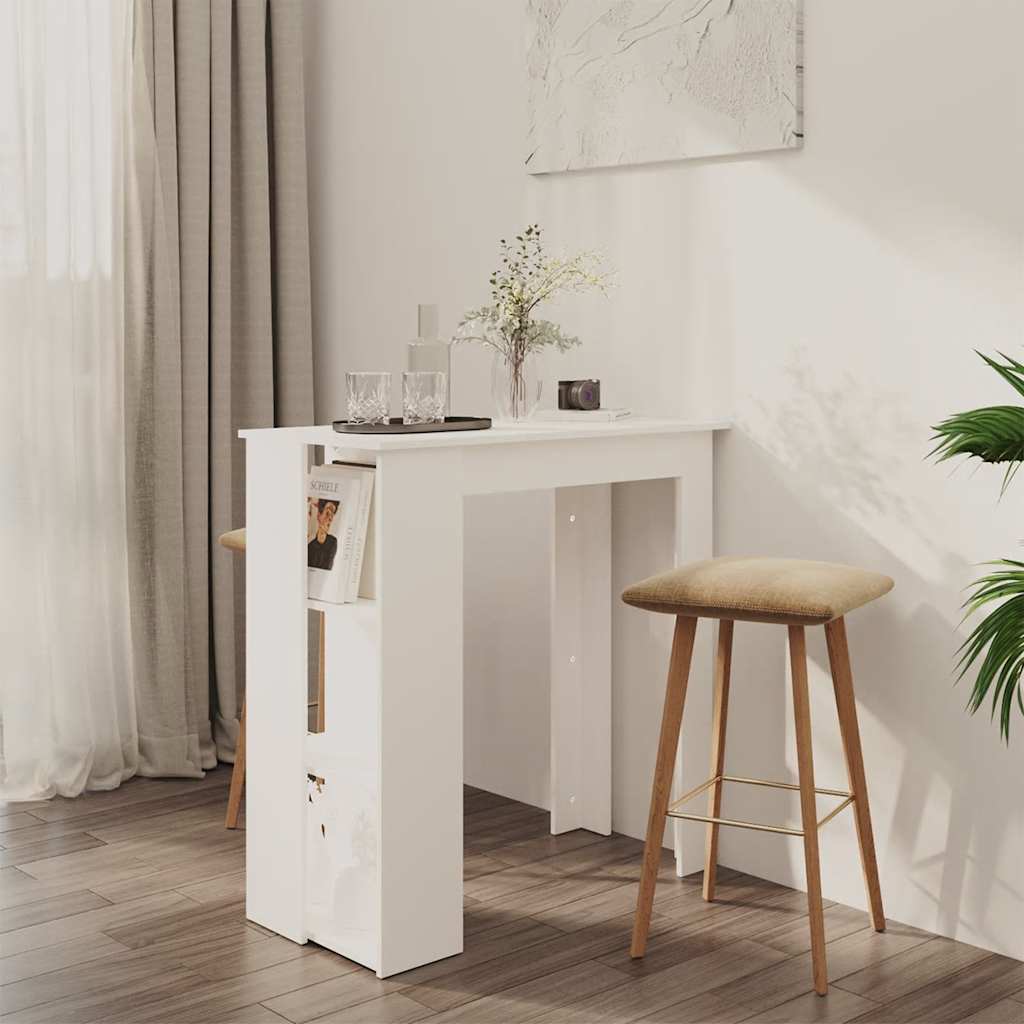Bar Table with Shelf White 102 x 50 x 103.5 cm Particleboard
