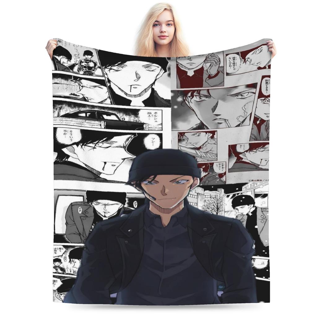 Super Warm Blanket Students Camping Conan Edogawa Throw Blanket Flannel Bedspread For Couch Bed Print Sofa Bed Cover