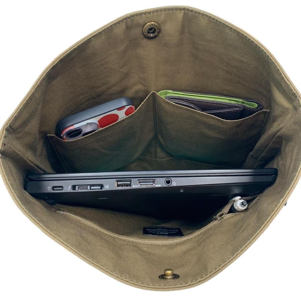 [nature Et Evoluer] Harris X Paraffin Canvas Vertical Tote with Leather Accessory (WG2421-CGY)