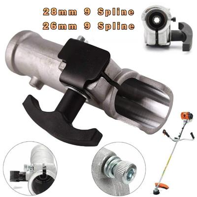 Abrazadera de Unión para Conector de Eje 26/28 mm 9 Estrías Abrazadera de Unión para Conector de Eje para Cortasetos Universal Desbrozadora Herramienta de Jardín Pieza