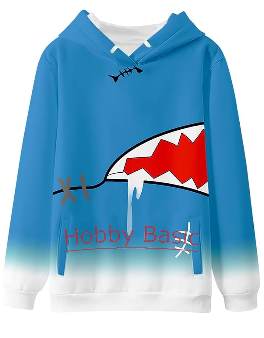 HobbyBasic] Hololive Shark Cosplay Gawr Gura Hoodie Unisex (S
