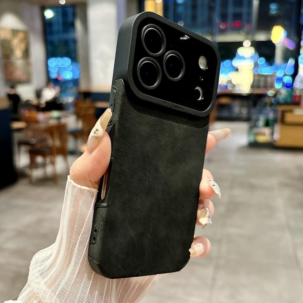 Vintage Suede Fur Bumper Armor Case for iPhone 17 Air 16 15 14 13 12 Pro Max 11 Plus 17Pro X XS XR 8Plus Commercial Soft Cover