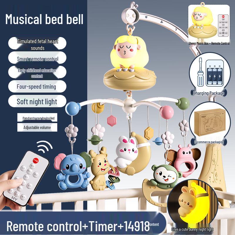 Newborn Crib Mobile: Rotating Music Rattle Toy for Babies 0-3 Months, Suitable for Crib or Stroller