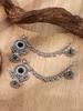 Retro Ethnic Long Tassel Rhinestone Zirconia Earrings for Women - Court Style Statement Drops