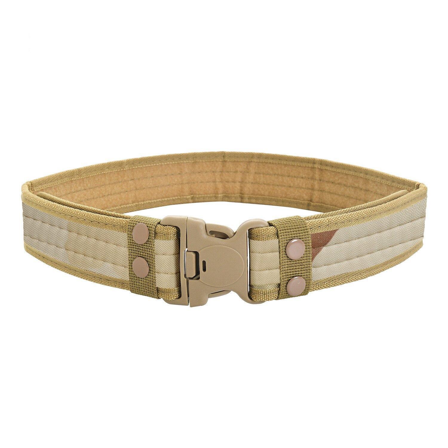 Herren Gürtel Outdoor Camouflage Taktischer Gürtel Oxford Stoff Gürtel Bergsteigergürtel Nylon Breit Hüftgürtel Arbeitsgürtel Neutrale Gürtel 130cm beige