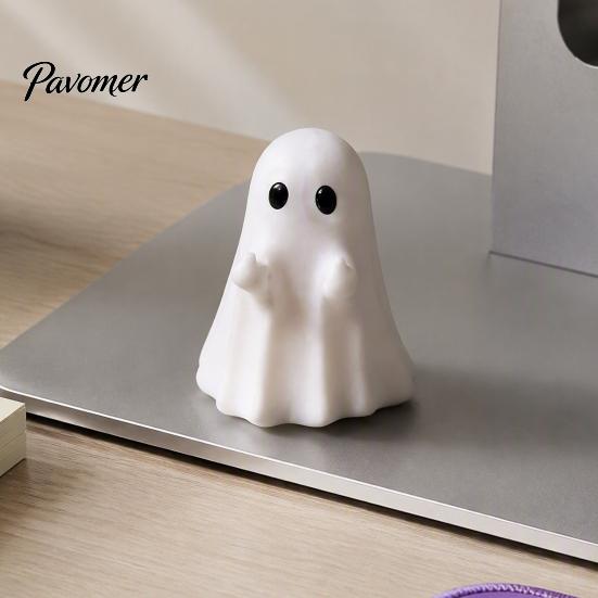 Halloween Harz Ornamente 3 Stück Mini Geister Figuren für Dekorationen, Mittelfinger und Süßigkeitentüten Füller Herz Gestufte Tabletts Tischplatten Regale