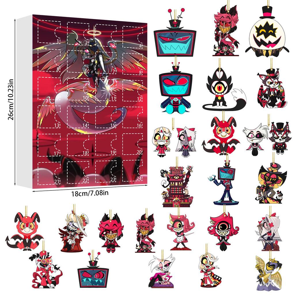 Hazbin Hotel Christmas Countdown Calendar With Acrylic Decorations For Holiday Gifts