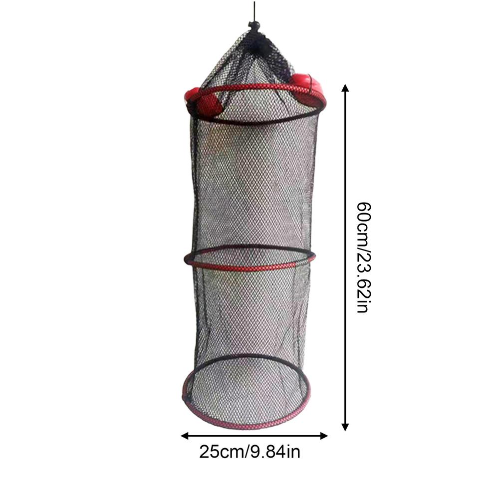 2025 Floating Fish Protection Sea Fishing Net Mesh Quick-drying Folding Fish Cage Thickened Woven Fish Basket