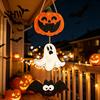 Funny Cartoon Party Wall Decorations Halloween Wooden Hanging Ornament, Jack-o'-Lantern Ghost Bat 3-Tier String Door Hanger, Cute Spooky Festival