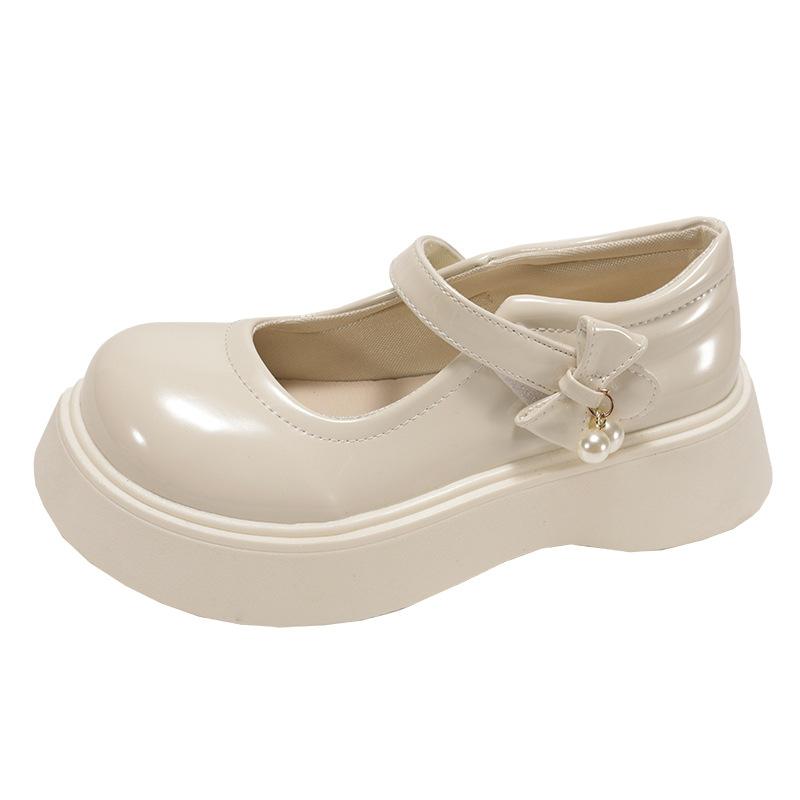White British style platform JK small leather shoes women's 2025 new summer with skirt, shallow mouth height increase Mary Jane shoes
