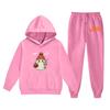 Kids Halloween Hoodie Set with Graphic Print Pullover Sweatshirt and Matching Pants Comfortable Casual Outfit for Boys and Girls