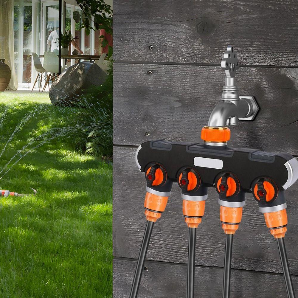 Splitter Design Garden Hose Splitter 4 Independent Switches Water Distributor Garden Watering