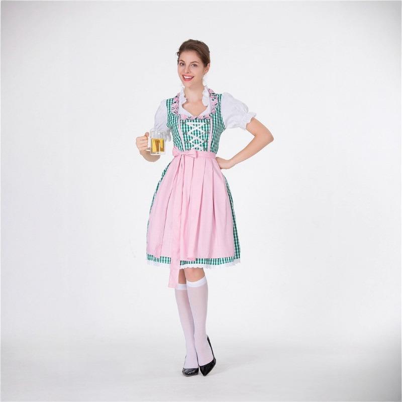 

Хэллоуин Бадалия Костюм Октоберфест Бариста Горничная Сценический костюм XXL зелёный