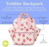 Backpack - Daycare Bag - Features Adjustable Shoulder Straps Strawberry School Bag