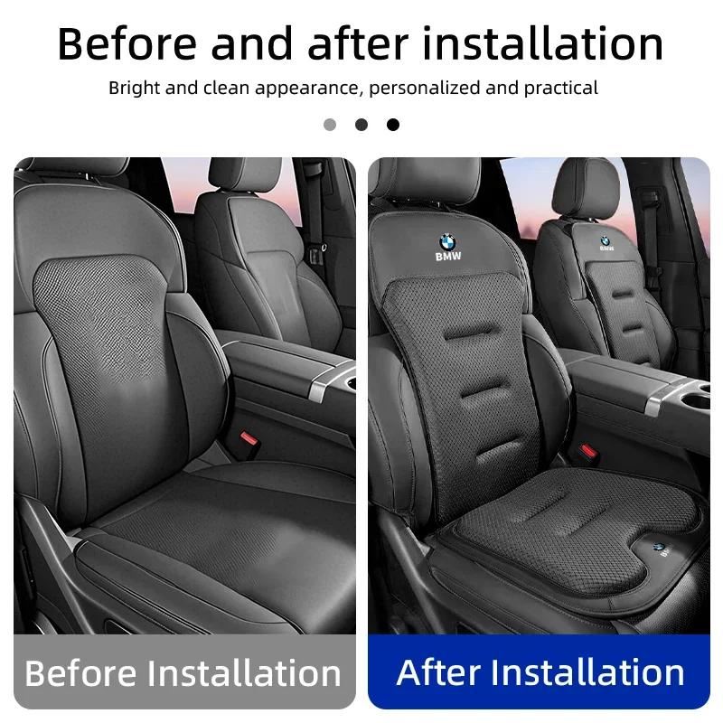 Car Sticker 2025 Hot Car Seat Lumbar Cushion Cover Lce Silk Booster Bushion Four Seasons General Car Interior For BMW E46 E90 E6