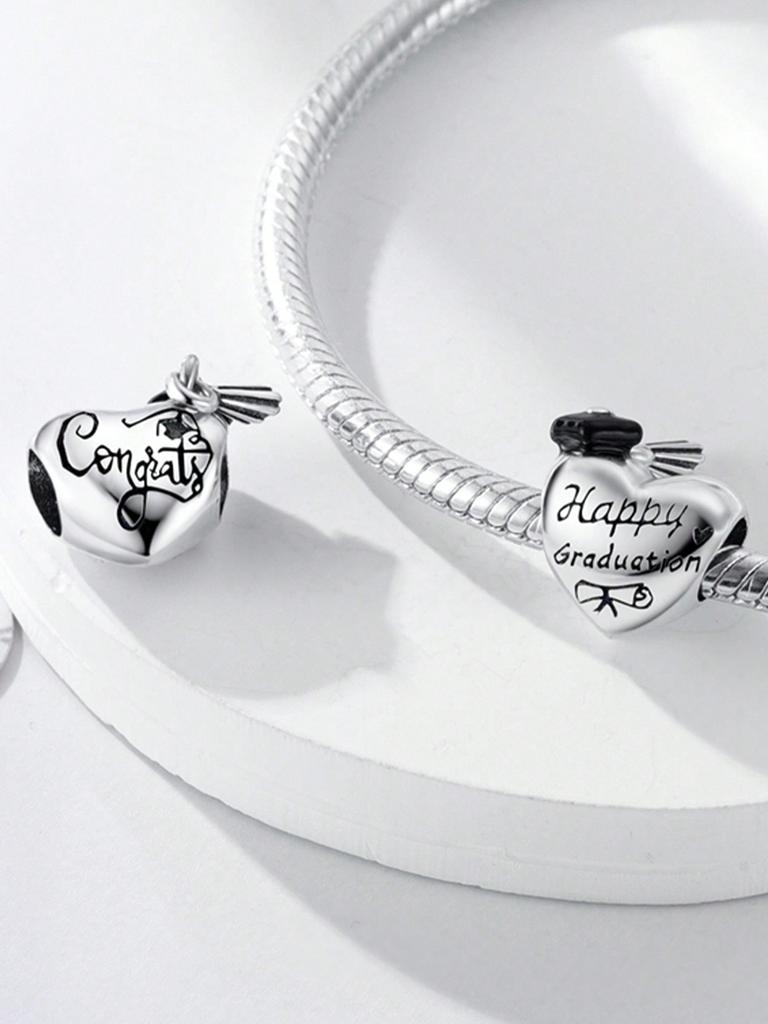 Charms Plata Graduation Season Bachelor'S Capbeads Copper Plated Fit Charms Original Bracelet For Jewelry Making Diy Charm