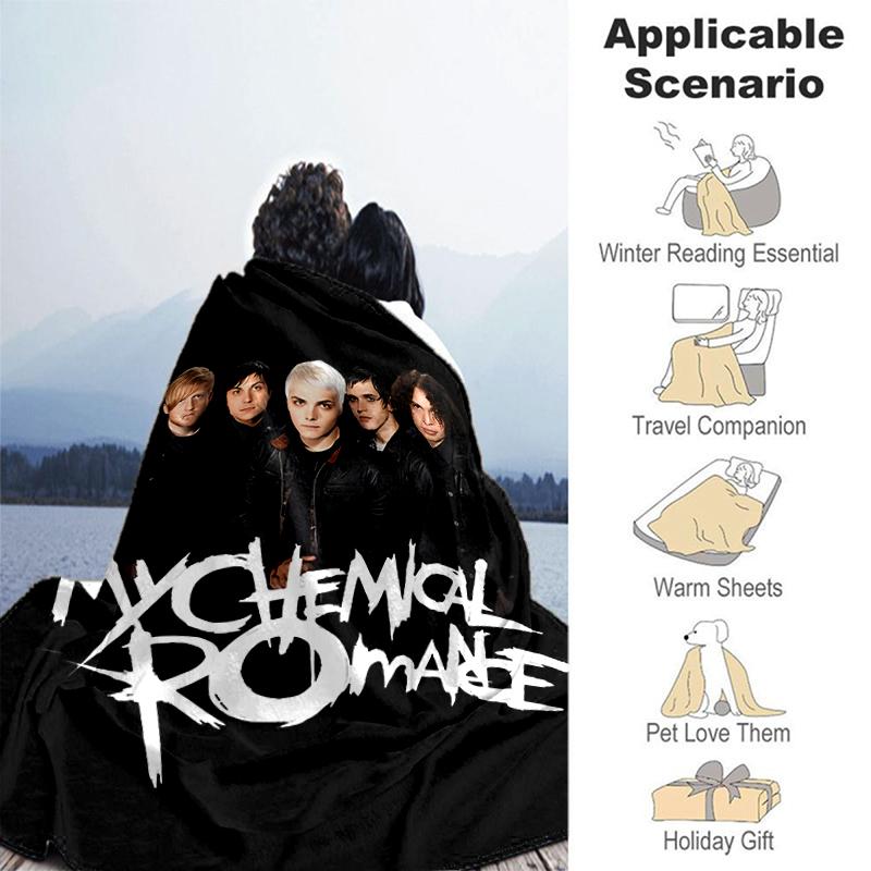 1pc Blanket My Chemical Romance Print Design, Lightweight Blanket for Sofa, Bed- Soft &Warm, Gift for All Seasons like Christmas, Halloween