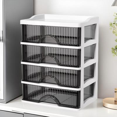 Černý luxusní vícevrstvý úložný box na kosmetiku a průhledná zásuvková skříňka