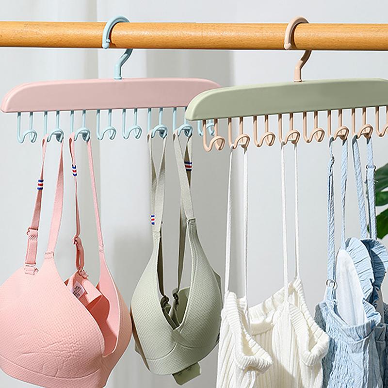 Multiple Hooks Women Storage Bra Hangers For Clothes Case Home Wardrobe Accessories Supplly Scarf Organizer Men Tie Belt Hangers