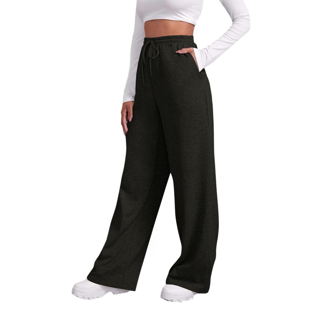 Joggebukse med vidde ben for kvinner Uformell yoga joggebukse