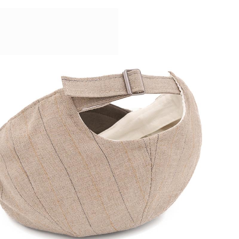 Autumn Winter Striped Beret Men's Retro Warm Forward Cap Painter's Cap Newsboy Cap