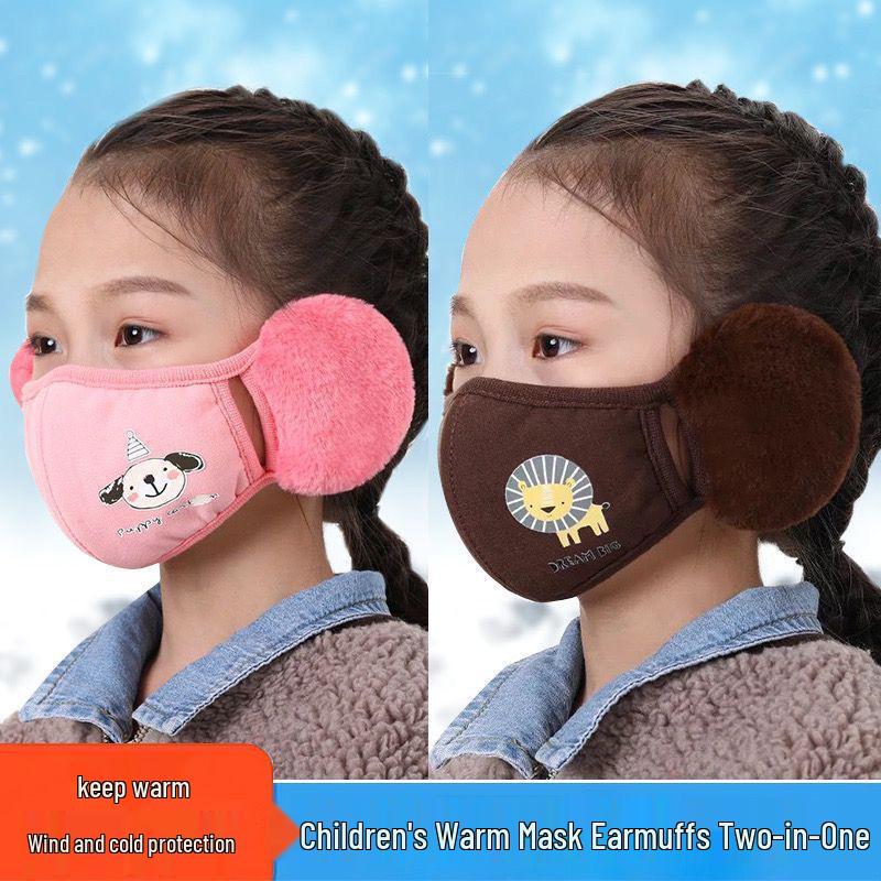 Kinder-Cartoonmaske: Kältefeste, winddichte und warme Ohrenschützer für Mädchen