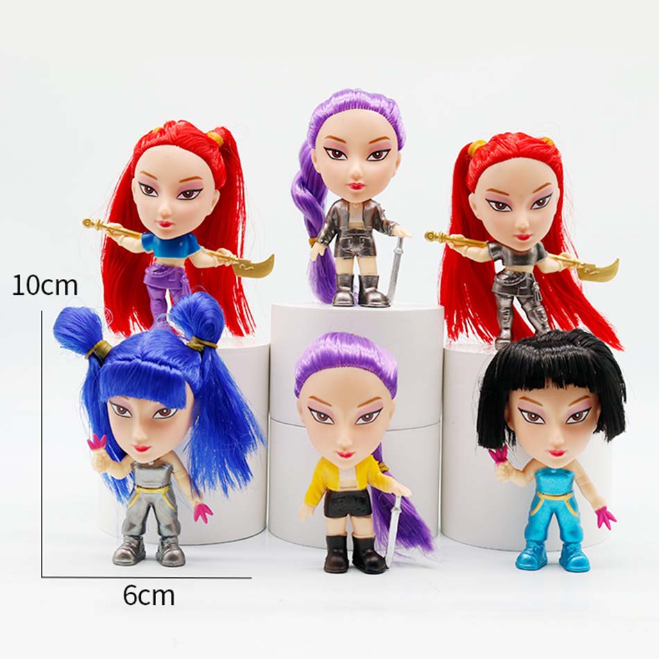 sold Kpop Demon Hunters Figure Toy Cartoon Rumi/Mira/Zoey Action Figure PVC Desktop Decoration Model Doll Toy Fans Gift