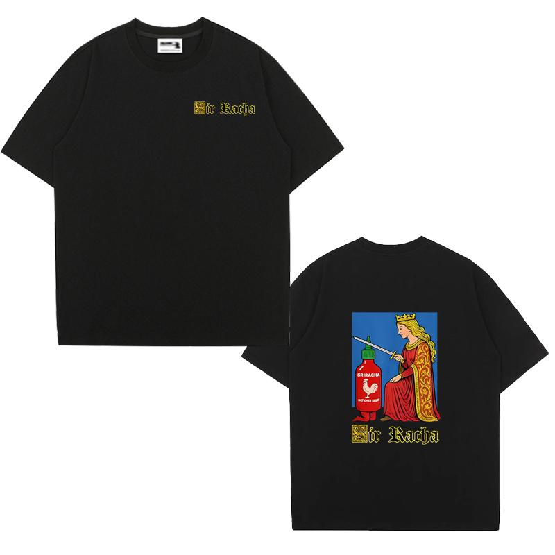 Funny Sir Racha Chili Sauce Graphics Short Sleeve Tshirts Men Women Fashion Vintage Oversized T Shirt Plus Size Tops Unisex