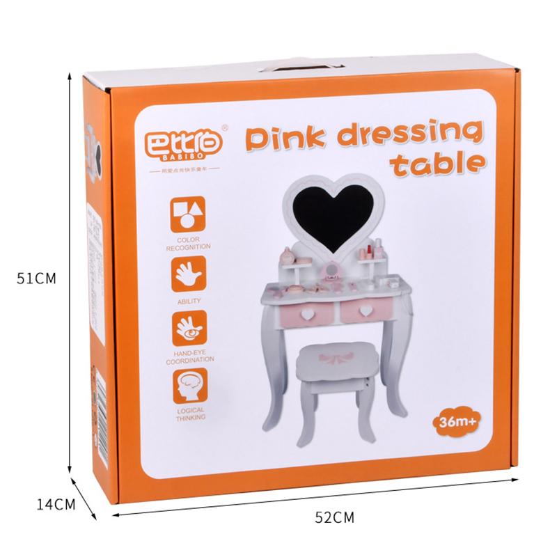 BABIBO Wooden Simulation Princess Love Dresser/Hairdressing Make-Up Jewellery Play House Girl Set of Toys Birthday Gift