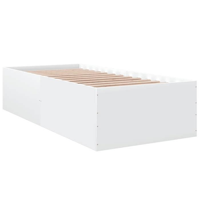 VidaXL Cadre de lit blanc 90x200 cm bois d'ingénierie, meuble de chambre à coucher, sommier, lit à panneaux, lit, lit 3280965