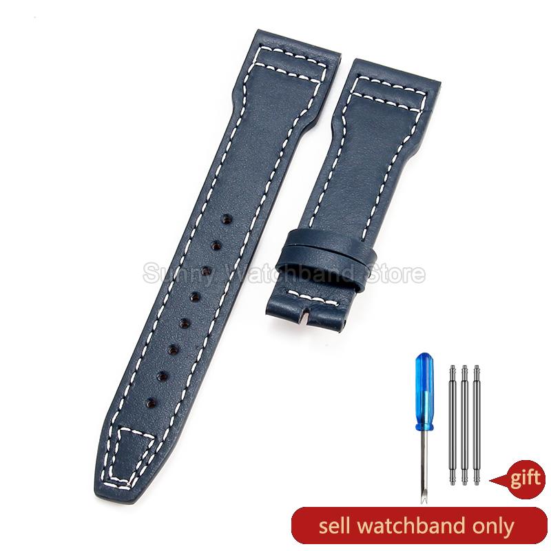 Coffee Black 20 21 22mm for IWC Portofino Le Petit Prince Portugieser Cowhide Watch Band Special Interface Needle Buckle Durable